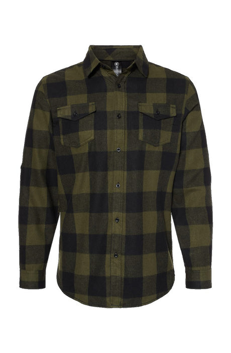 Long Sleeve Flannel Army And Black