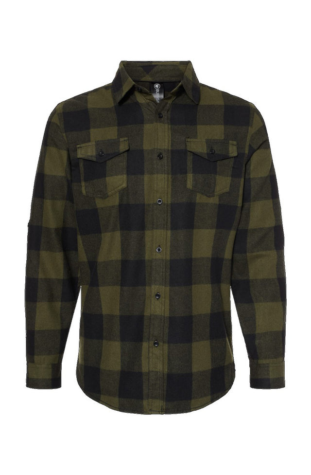 Long Sleeve Flannel Army And Black